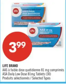 Pharmaprix LIFE BRAND, ASA Daily Low Dose 81mg Tablets offer