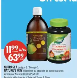 Pharmaprix NutraSea Omega-3, Nature's Way Vitamin or Natural Health Products offer