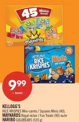 Pharmaprix KELLOGG'S RICE Squares Minis (40), Fun Treats (90) or HARIBO GOLDBEARS (520 g) offer