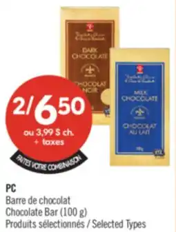 Pharmaprix PC Barre de chocolat Chocolate Bar 100 g offer