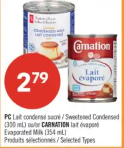 Pharmaprix PC Sweetened Condensed (300 mL) or CARNATION Evaporated Milk (354 mL) offer