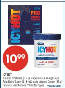 Pharmaprix ICY HOT Patches (3–5), Pain Relief Spray (118 mL), or Cream (85 g) offer