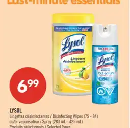 Pharmaprix LYSOL Disinfecting Wipes (75 - 84) or Spray (283 mL - 425 mL) offer