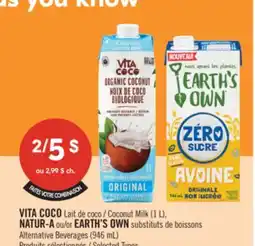 Pharmaprix VITA COCO Coconut Milk (1 L), or EARTH'S OWN Alternative Beverages (946 mL) offer