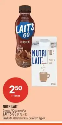 Pharmaprix NUTRILAIT Cream or LAIT'S GO (473 mL) offer