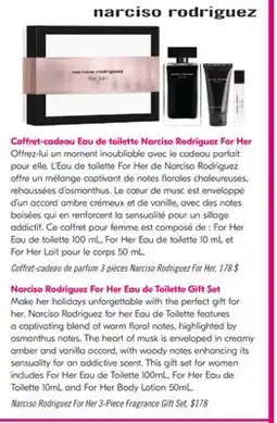 Pharmaprix Narciso Rodriguez For Her 3-Piece Fragrance Gift Set offer