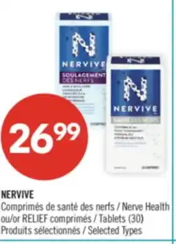 Pharmaprix NERVIVE Nerve Health or RELIEF Tablets (30) offer