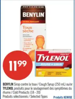 Pharmaprix BENYLIN Cough Syrup (250 mL) or TYLENOL Cold Products (18 - 20) offer