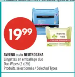 Pharmaprix AVEENO or NEUTROGENA Duo Wipes (2 x 25) offer