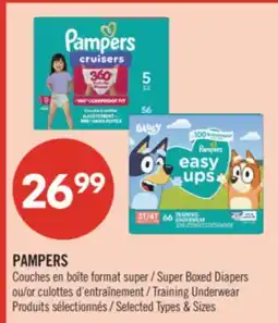 Pharmaprix Pampers super boxed diapers or training underwear offer