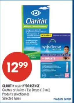 Pharmaprix CLARITIN or HYDRASENSE Gouttes Eye Drops offer