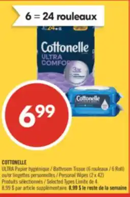 Pharmaprix COTTONELLE ULTRA Bathroom Tissue (6 Roll) or Personal Wipes (2 x 42) offer
