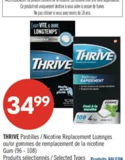 Pharmaprix THRIVE Nicotine Replacement Lozenges or Gum offer