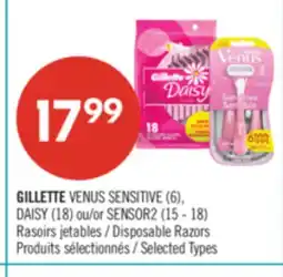 Pharmaprix GILLETTE VENUS SENSITIVE (6), DAISY (18) or SENSOR2 (15 - 18) Disposable Razors offer