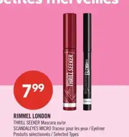 Pharmaprix RIMMEL LONDON THRILL SEEKER Mascara or Eyeliner offer