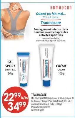 Pharmaprix TRAUMACARE Topical Pain Relief Sport Gel (50 g) or Cream (50 g – 100 g) offer