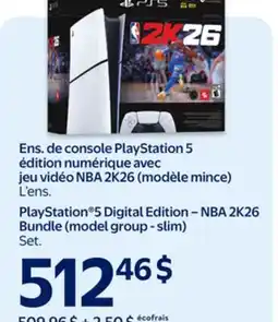 Walmart Ens. de console PlayStation 5 édition numérique avec jeu vidéo NBA 2K26 (modèle mince) offer