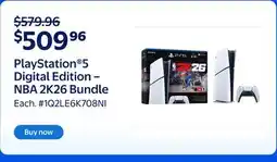 Walmart PlayStation 5 Digital Edition – NBA 2K26 Bundle offer