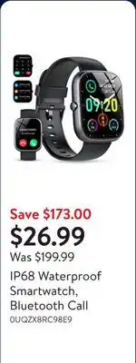 Walmart IP68 Waterproof Smartwatch, Bluetooth Call offer