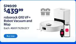 Walmart roborock Q10 VF+ Robot Vacuum and Mop offer