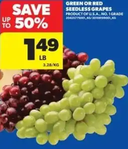 Real Canadian Superstore Green or red seedless grapes offer