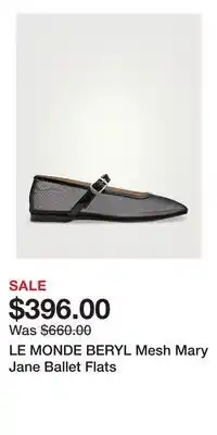 Holt Renfrew LE MONDE BERYL Mesh Mary Jane Ballet Flats offer