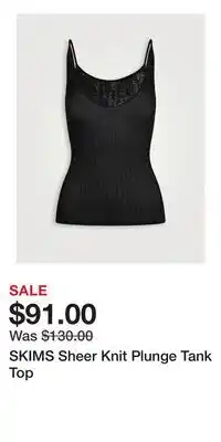 Holt Renfrew SKIMS Sheer Knit Plunge Tank Top offer