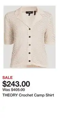 Holt Renfrew THEORY Crochet Camp Shirt offer
