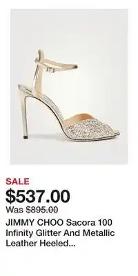 Holt Renfrew JIMMY CHOO Sacora 100 Infinity Glitter And Metallic Leather Heeled Sandals offer