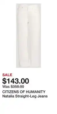 Holt Renfrew CITIZENS OF HUMANITY Natalia Straight-Leg Jeans offer