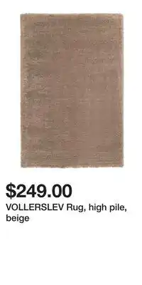 IKEA VOLLERSLEV Rug, high pile, beige offer