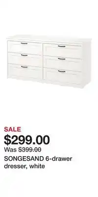 IKEA SONGESAND 6-drawer dresser, white offer