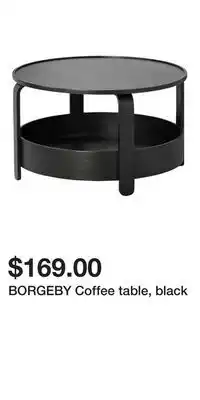 IKEA BORGEBY Coffee table, black offer