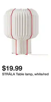 IKEA STRÅLA Table lamp, white/red offer