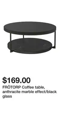 IKEA FRÖTORP Coffee table, anthracite marble effect/black glass offer