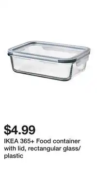 IKEA IKEA 365+ Food container with lid, rectangular glass/plastic offer