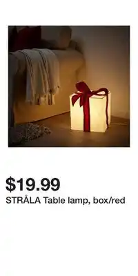 IKEA STRÅLA Table lamp, box/red offer