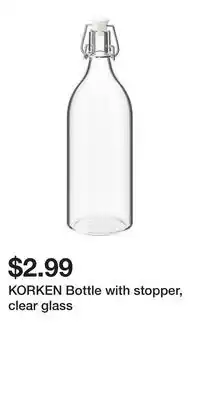 IKEA KORKEN Bottle with stopper, clear glass offer