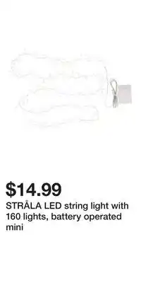 IKEA STRÅLA LED string light with 160 lights, battery operated mini offer