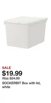 IKEA SOCKERBIT Box with lid, white offer