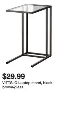 IKEA VITTSJÖ Laptop stand, black-brown/glass offer