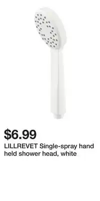 IKEA LILLREVET Single-spray hand held shower head, white offer