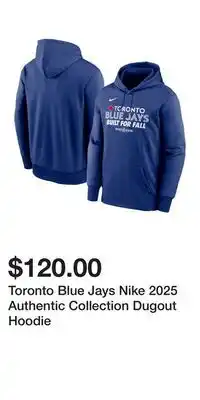 Sport Chek Toronto Blue Jays Nike 2025 Authentic Collection Dugout Hoodie offer