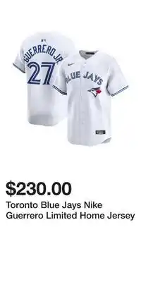 Sport Chek Toronto Blue Jays Nike Guerrero Limited Home Jersey offer