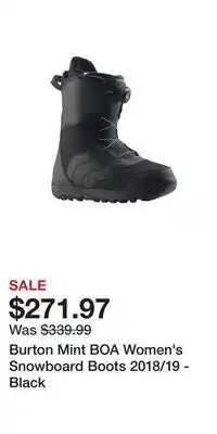 Sport Chek Burton Mint BOA Women's Snowboard Boots 2018/19 - Black offer