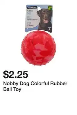 Dollarama Nobby Dog Colorful Rubber Ball Toy offer