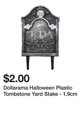 Dollarama Dollarama Halloween Plastic Tombstone Yard Stake - 1.9cm offer