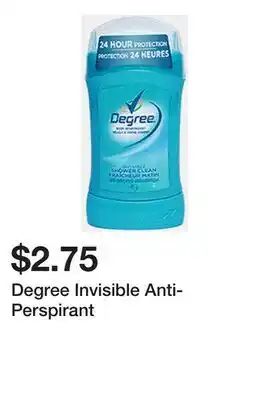 Dollarama Degree Invisible Anti-Perspirant offer