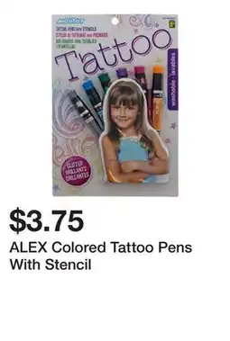 Dollarama ALEX Colored Tattoo Pens With Stencil offer