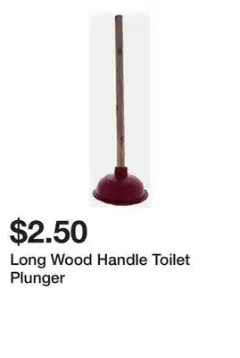 Dollarama Long Wood Handle Toilet Plunger offer